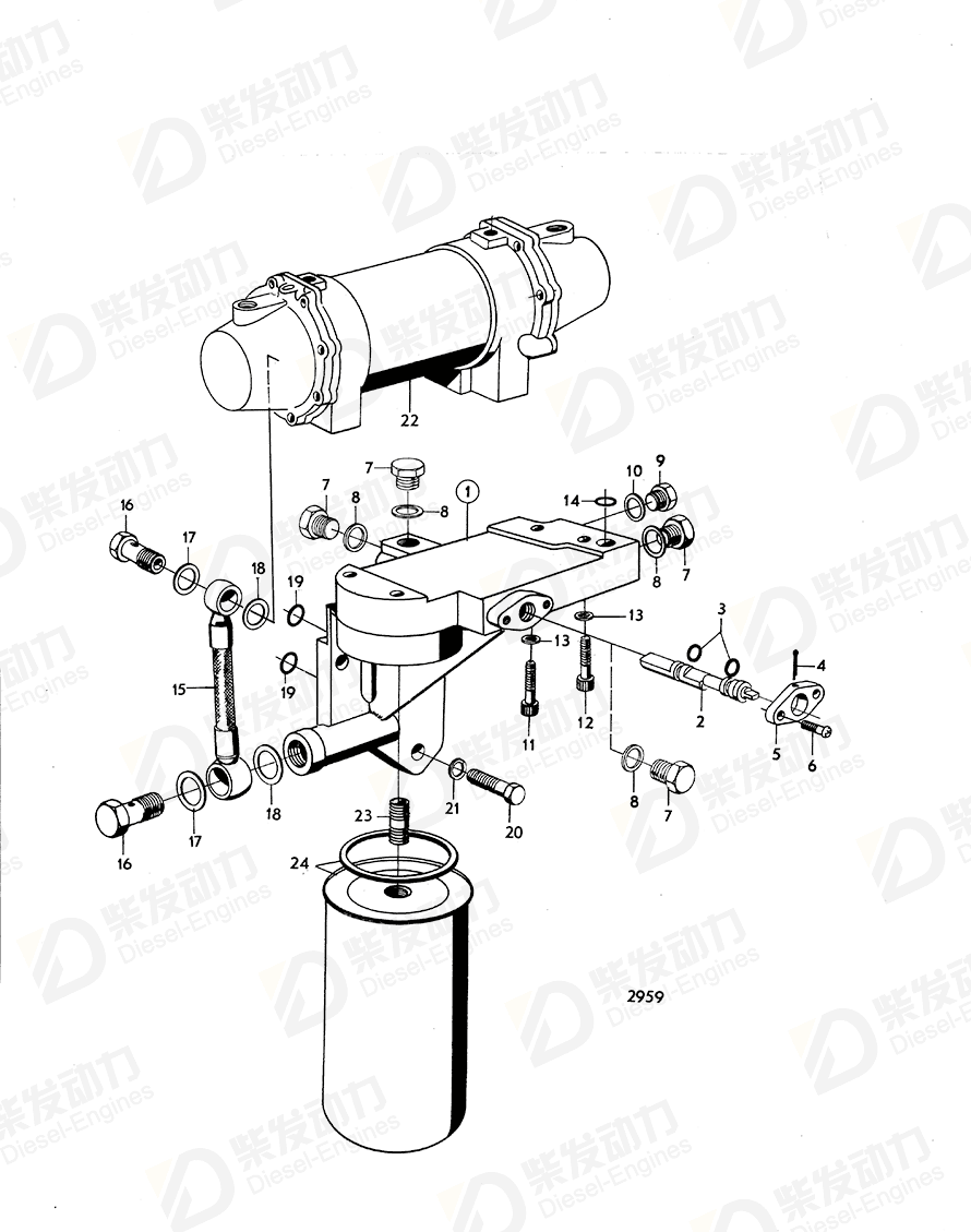 VOLVO Hollow screw 944213 Drawing
